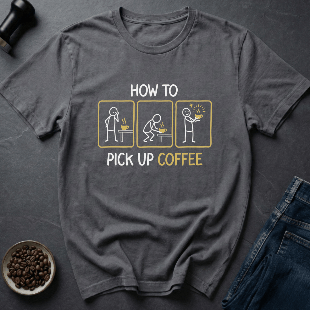 Coffee graphic Cup Snatcher T-Shirt in Charcoal / S by Caffeine Dept