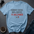 Coffee graphic Current Status T-Shirt in Light Blue / S by Caffeine Dept