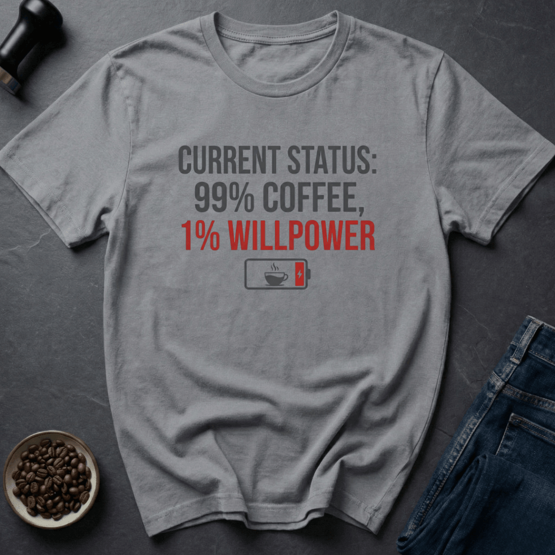 Coffee graphic Current Status T-Shirt in Sport Grey / S by Caffeine Dept