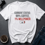Coffee graphic Current Status T-Shirt in White / S by Caffeine Dept