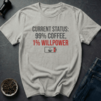 Coffee graphic Current Status T-Shirt in Ice Grey / S by Caffeine Dept