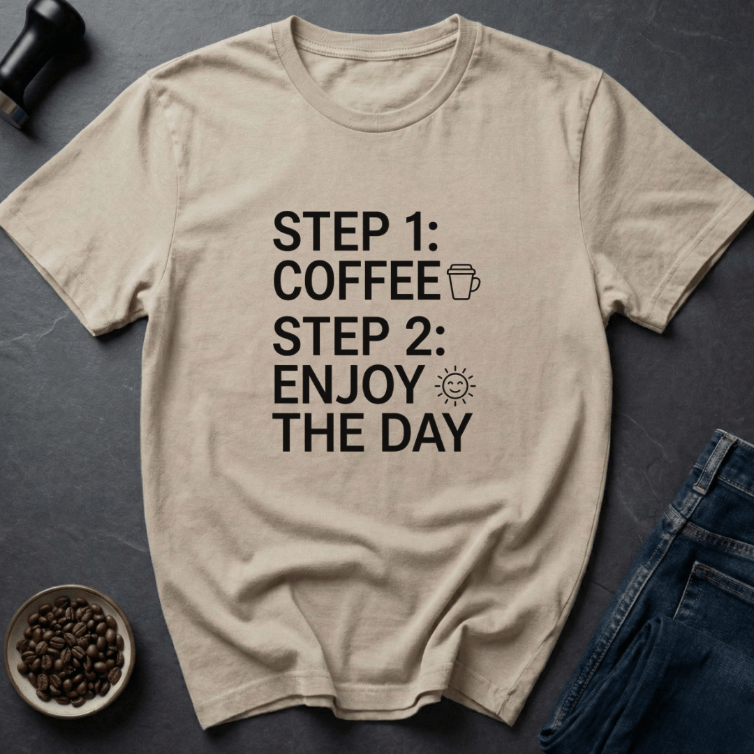 Coffee graphic Daily Brew T-Shirt in Sand / S by Caffeine Dept