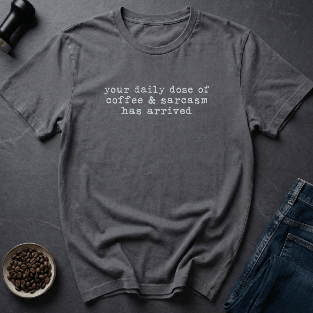 Coffee graphic Daily Dose T-Shirt in Charcoal / S by Caffeine Dept