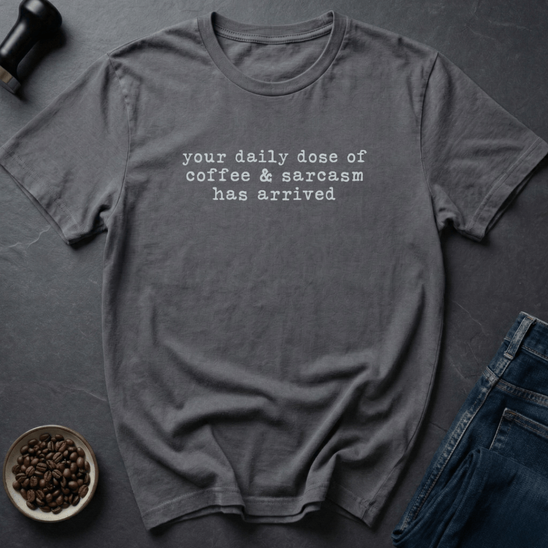 Coffee graphic Daily Dose T-Shirt in Charcoal / S by Caffeine Dept