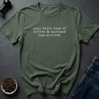 Coffee graphic Daily Dose T-Shirt in Military Green / S by Caffeine Dept