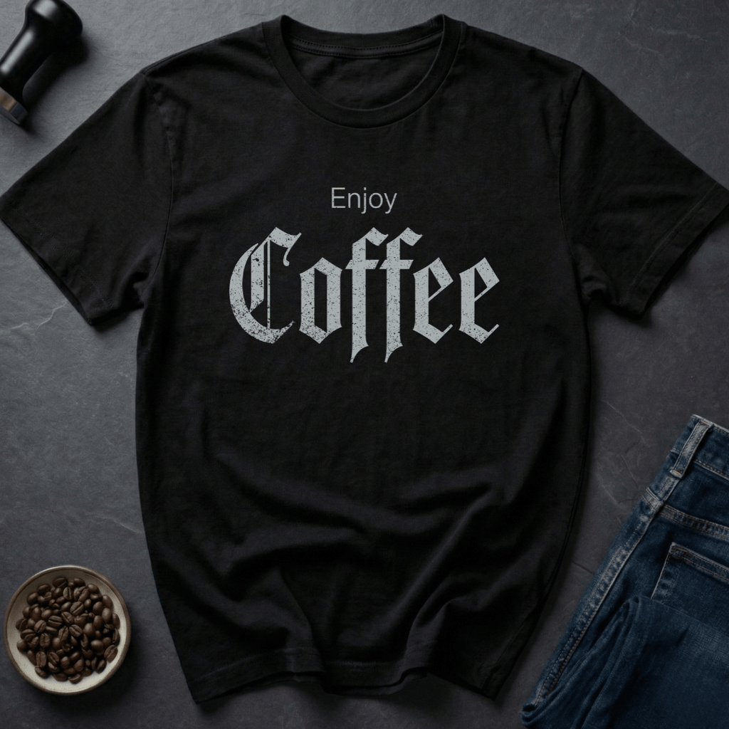 Coffee graphic Dark Bean T-Shirt in Black / S by Caffeine Dept