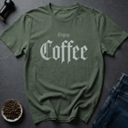 Coffee graphic Dark Bean T-Shirt in Military Green / S by Caffeine Dept