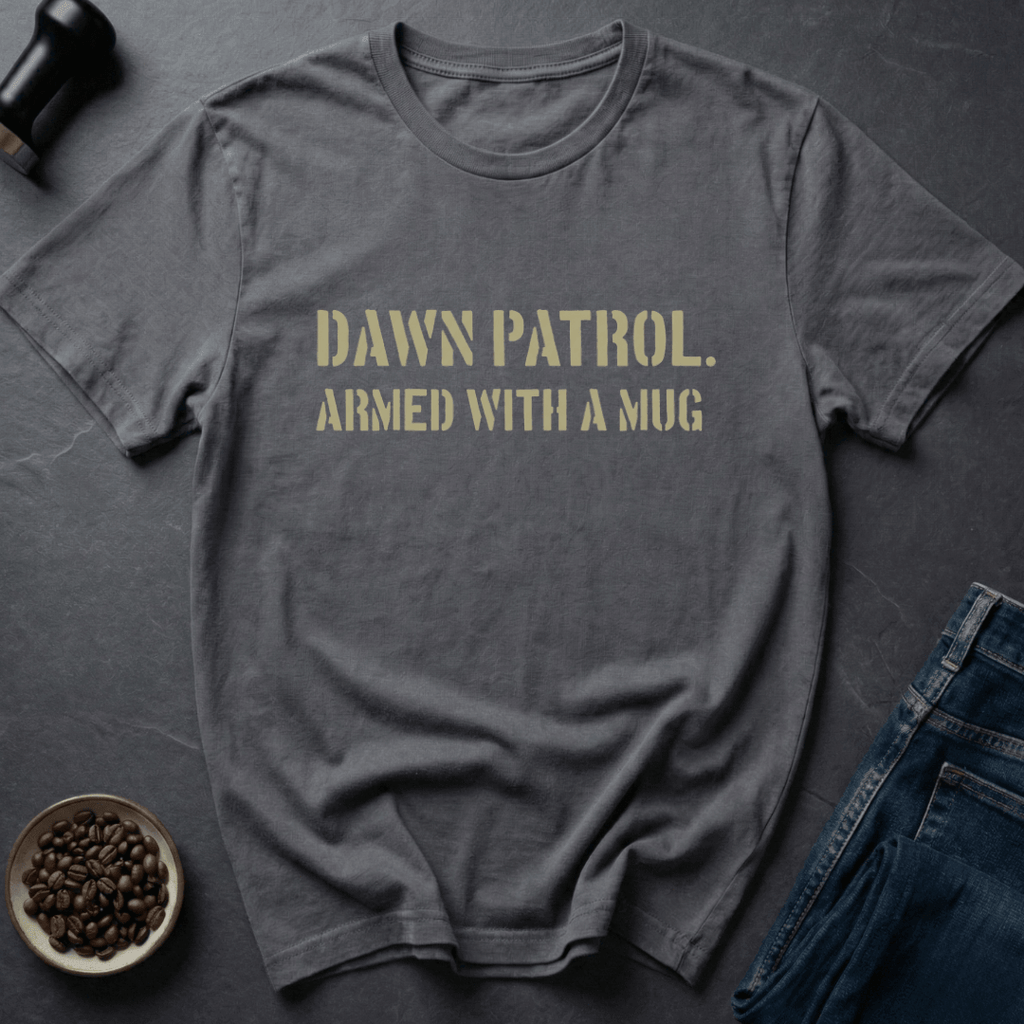 Coffee graphic Dawn Patrol T-Shirt in Military Green / S by Caffeine Dept