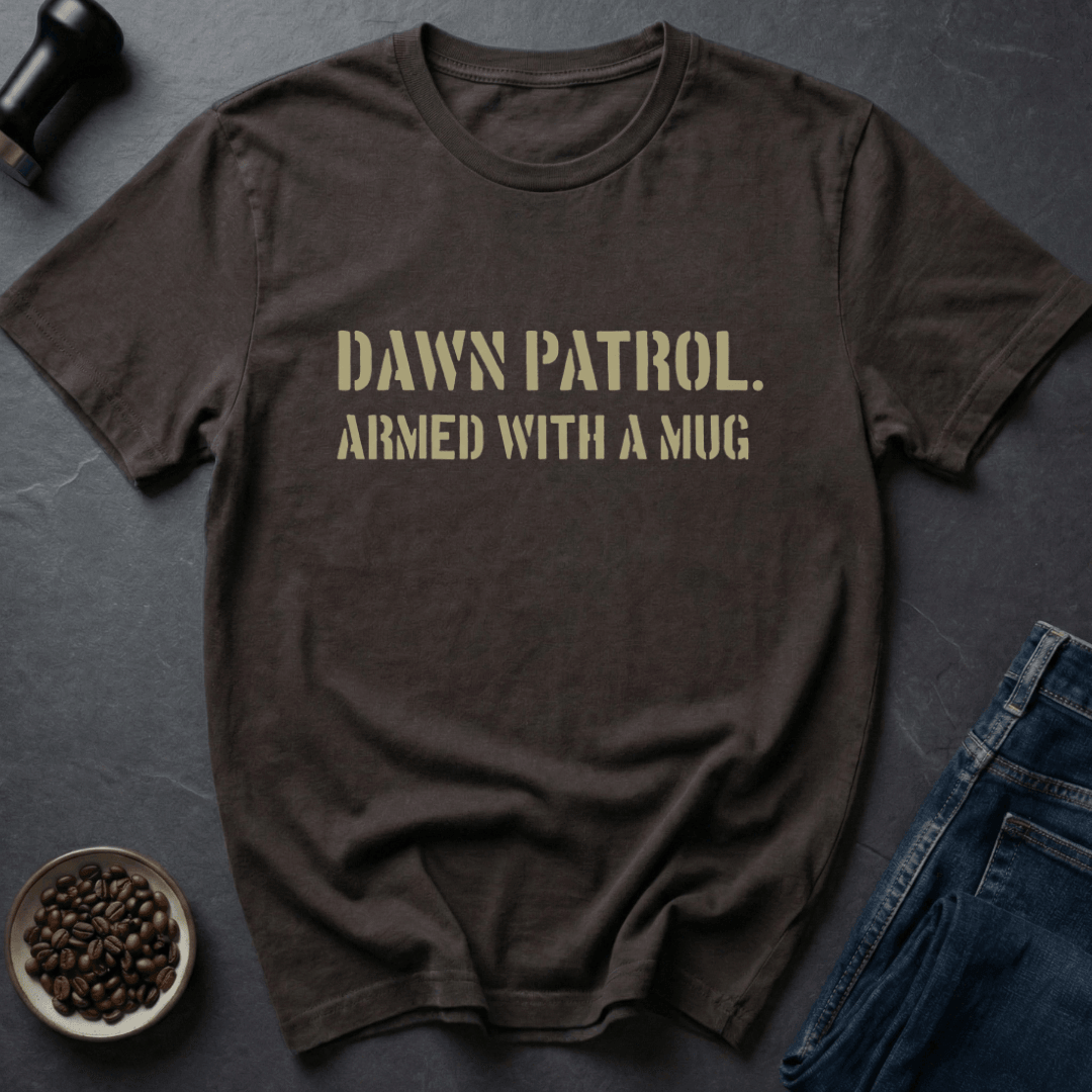 Coffee graphic Dawn Patrol T-Shirt in Military Green / S by Caffeine Dept