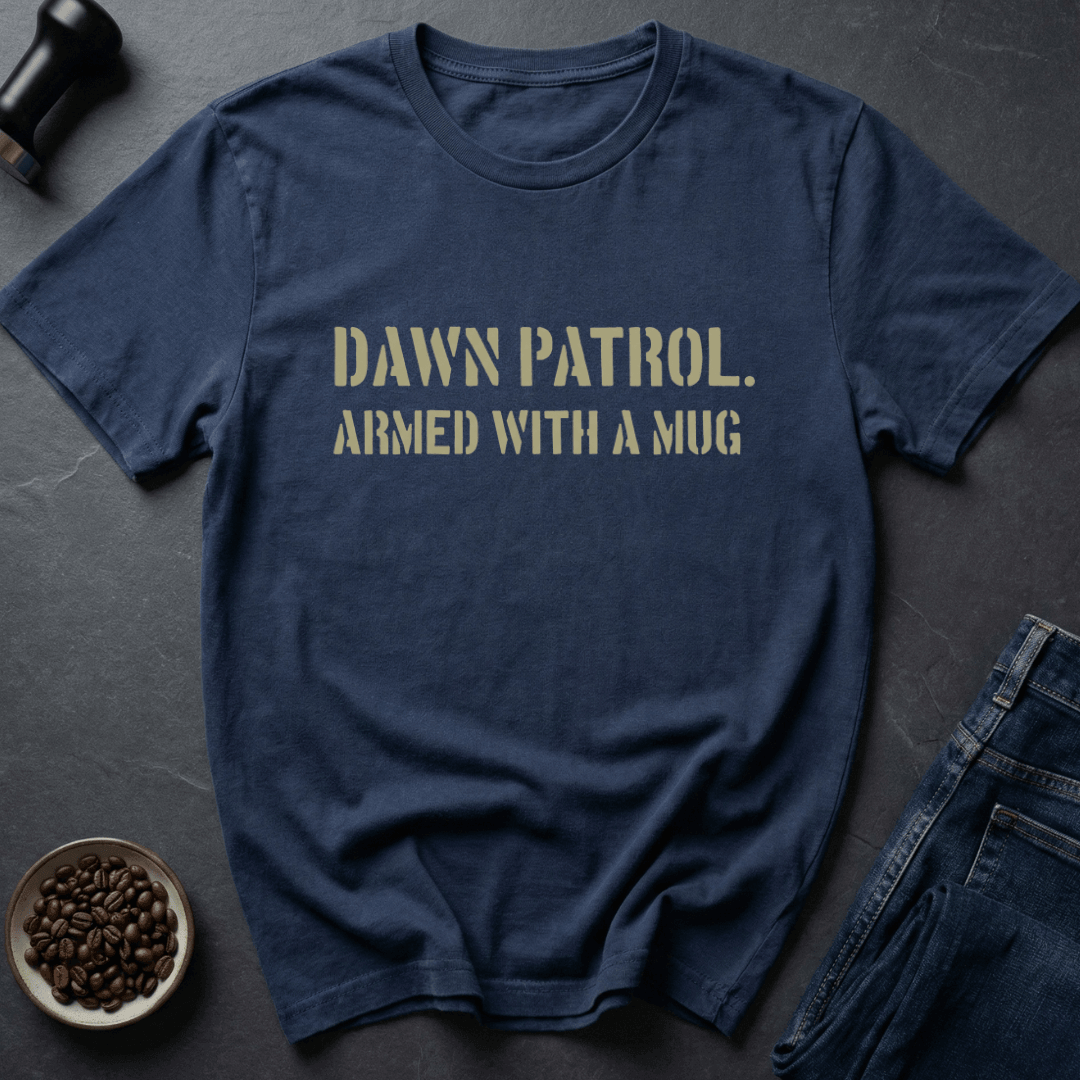 Coffee graphic Dawn Patrol T-Shirt in Military Green / S by Caffeine Dept