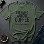 Coffee graphic Dead Inside T-Shirt in Military Green / S by Caffeine Dept