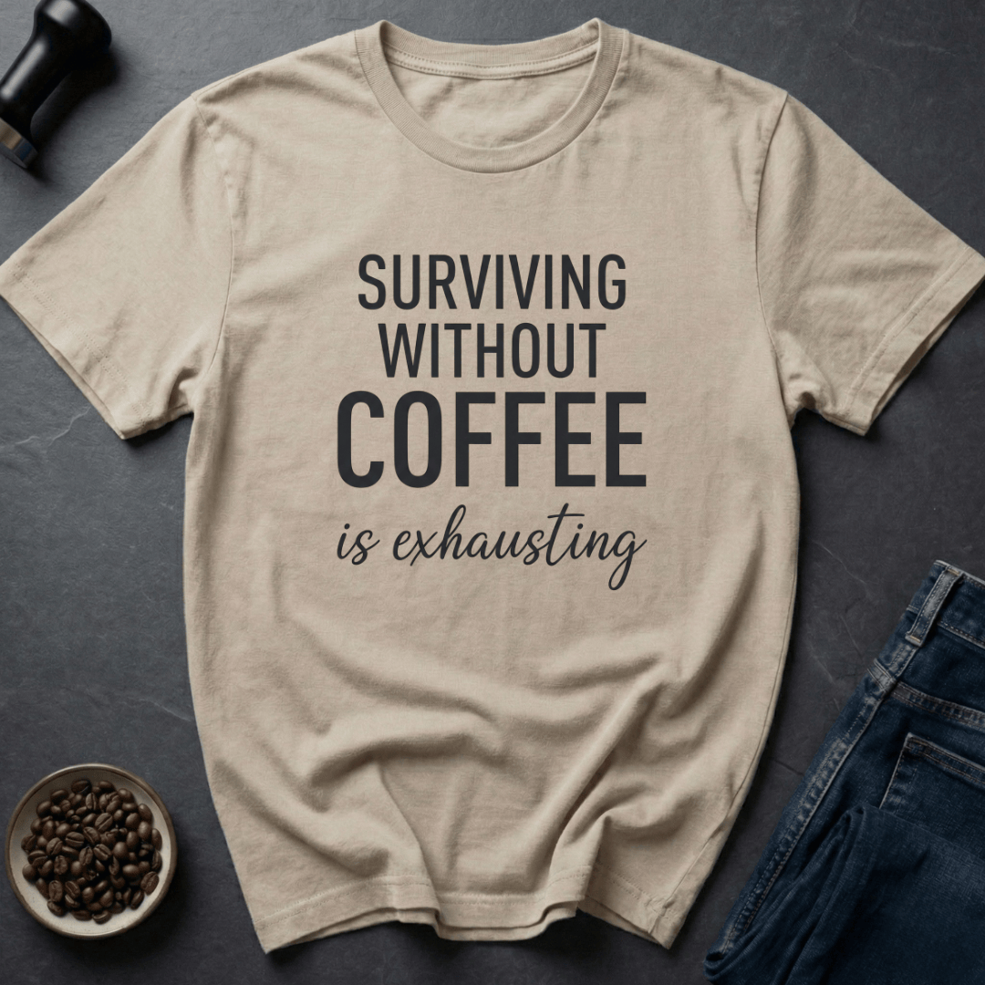 Coffee graphic Dead Inside T-Shirt in Sand / S by Caffeine Dept