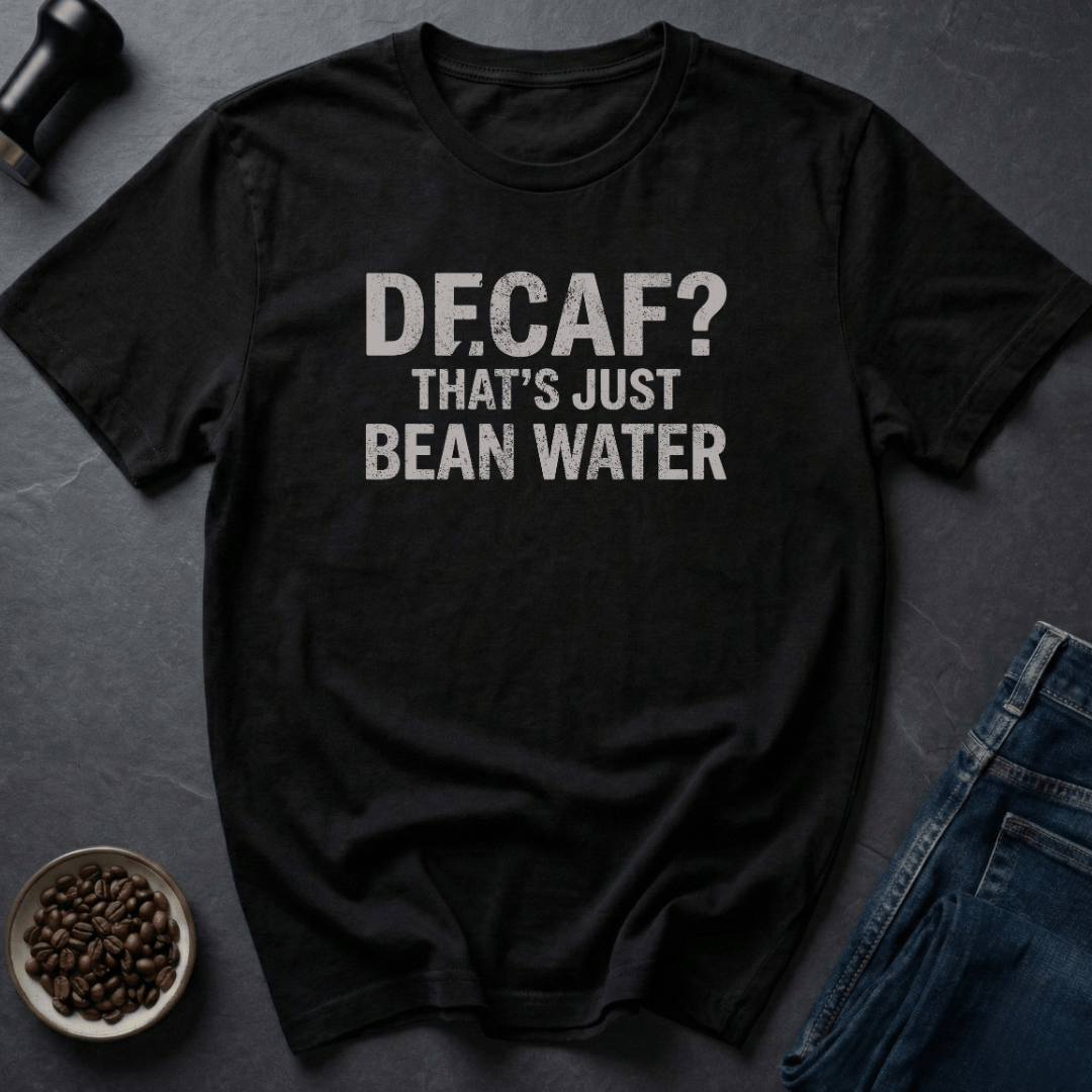 Coffee graphic Decaf Denied T-Shirt in Black / S by Caffeine Dept