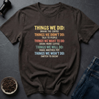 Coffee graphic Decaf Never T-Shirt in Dark Chocolate / S by Caffeine Dept