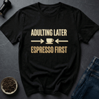 Coffee graphic Delay Adulting T-Shirt in Navy / S by Caffeine Dept