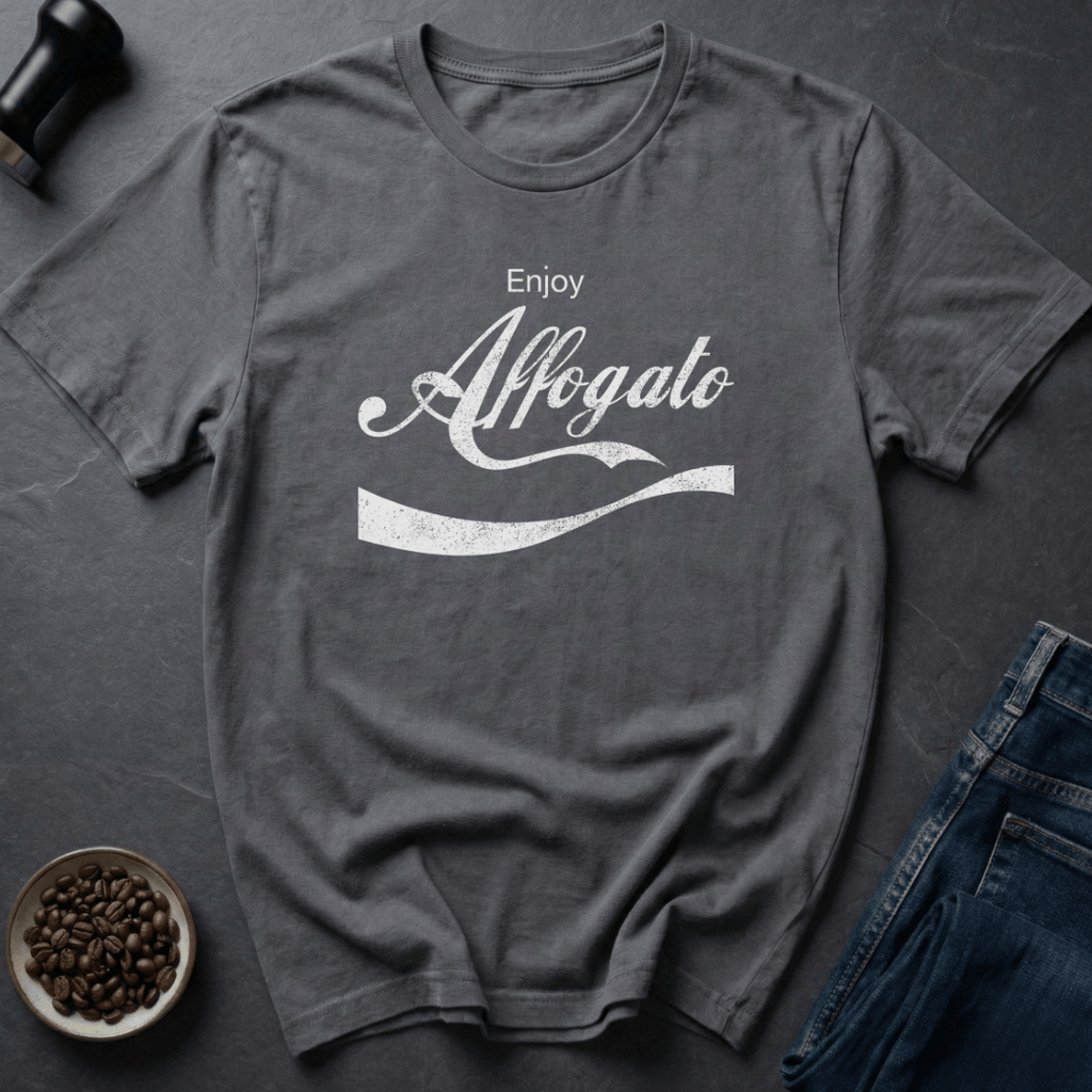 Coffee graphic Dessert Or Coffee T-Shirt in Charcoal / S by Caffeine Dept