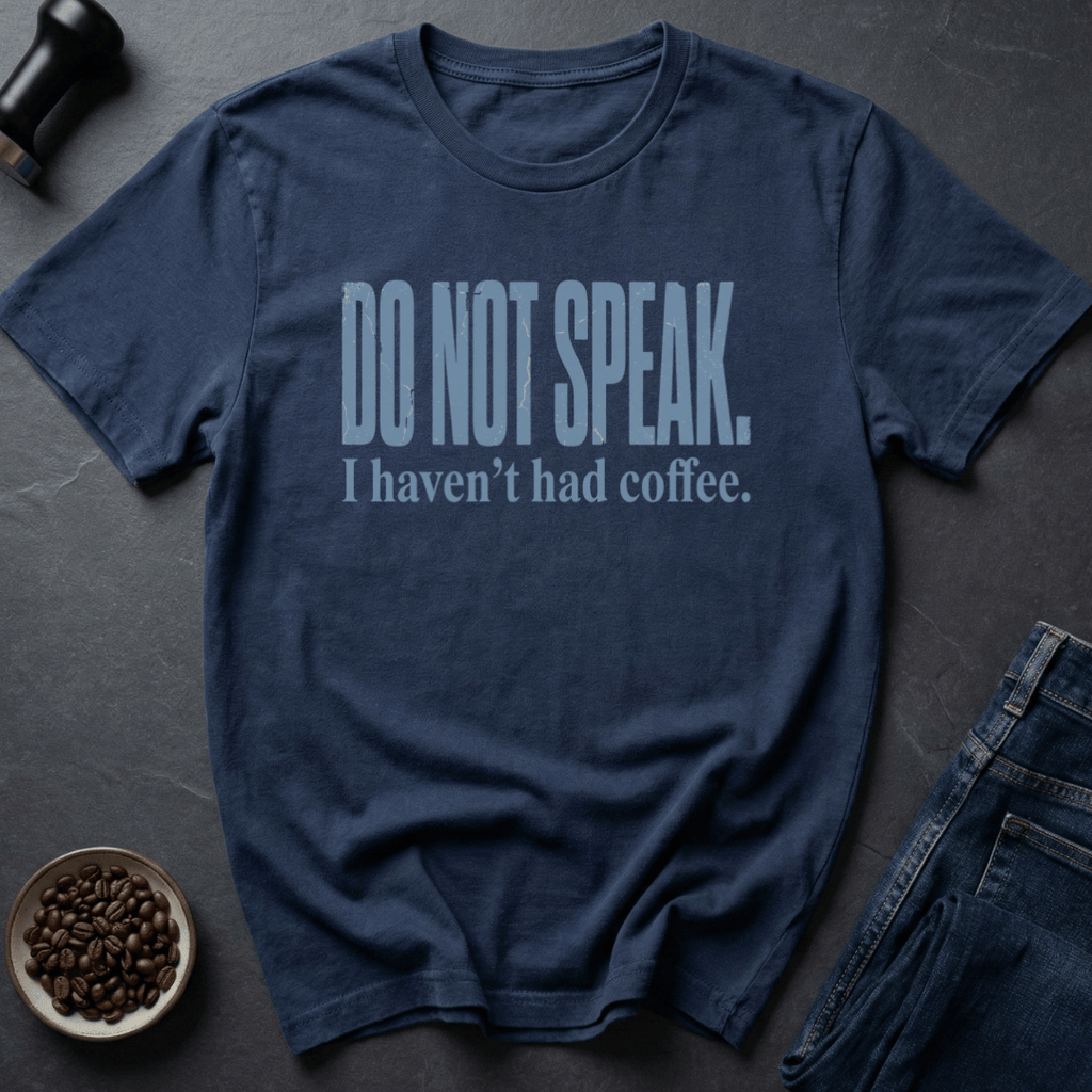 Coffee graphic Do Not Speak T-Shirt in Charcoal / S by Caffeine Dept