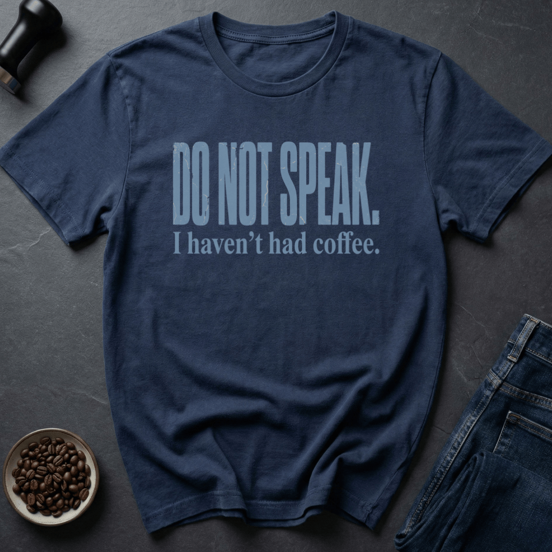 Coffee graphic Do Not Speak T-Shirt in Charcoal / S by Caffeine Dept