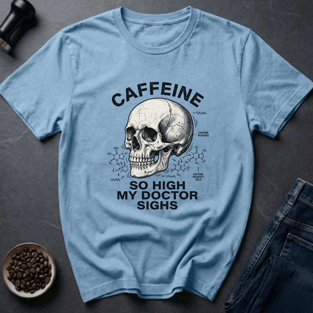 Coffee graphic Doctor Disapproves T-Shirt in Light Blue / S by Caffeine Dept