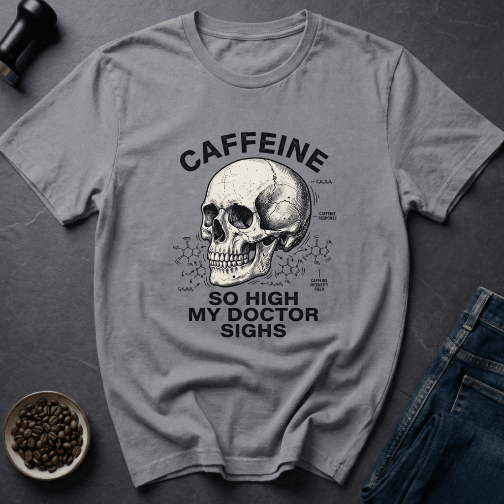 Coffee graphic Doctor Disapproves T-Shirt in Light Blue / S by Caffeine Dept