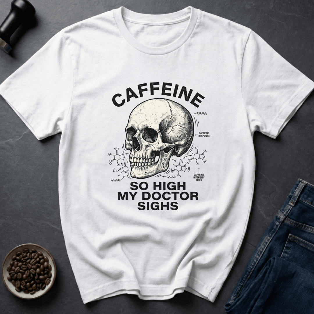 Coffee graphic Doctor Disapproves T-Shirt in Light Blue / S by Caffeine Dept