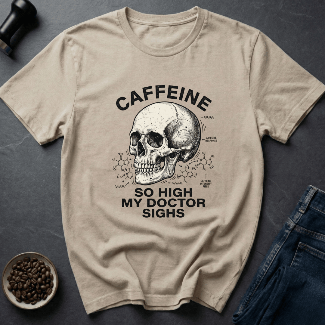 Coffee graphic Doctor Disapproves T-Shirt in Light Blue / S by Caffeine Dept