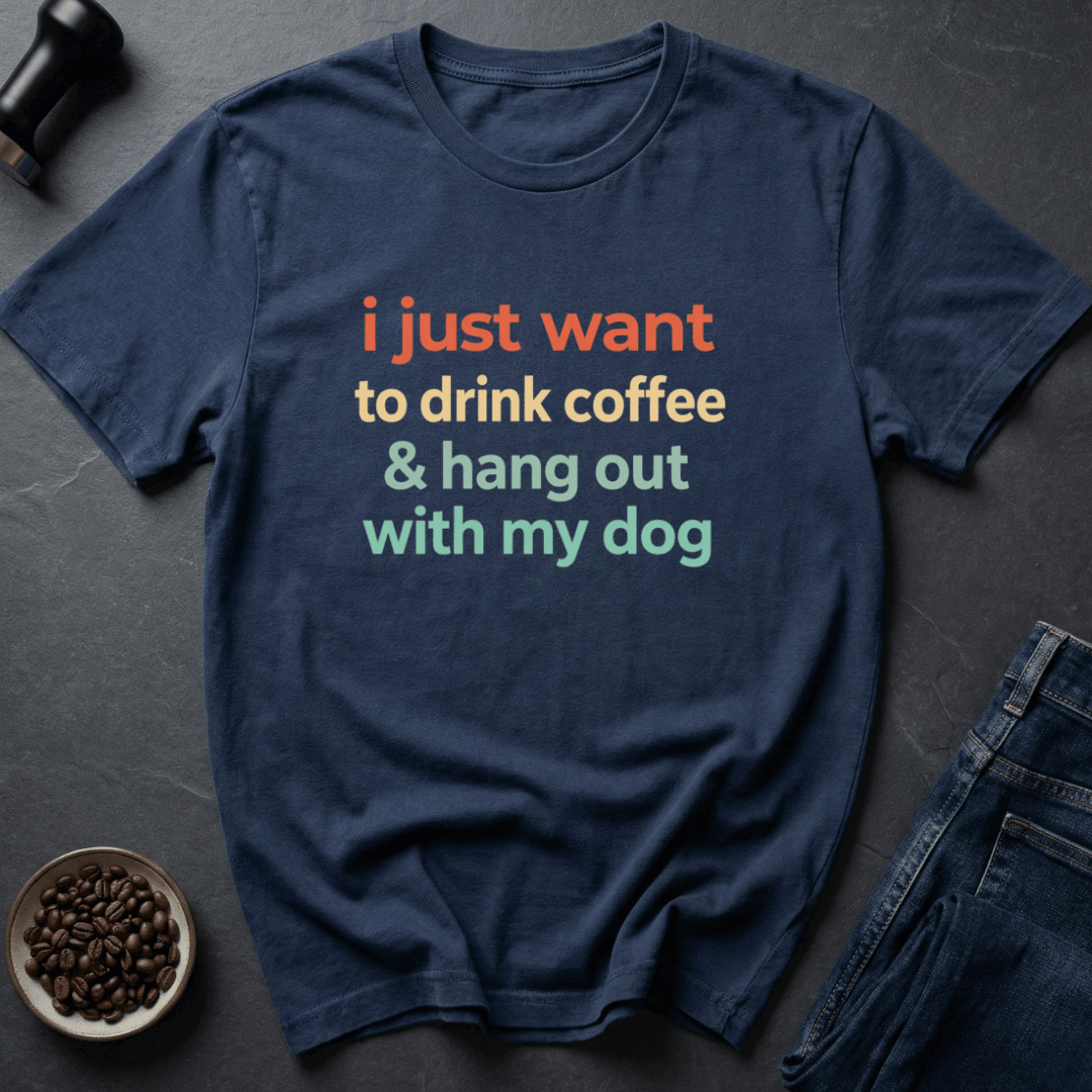 Coffee graphic Dog Coffee T-Shirt in Navy / S by Caffeine Dept