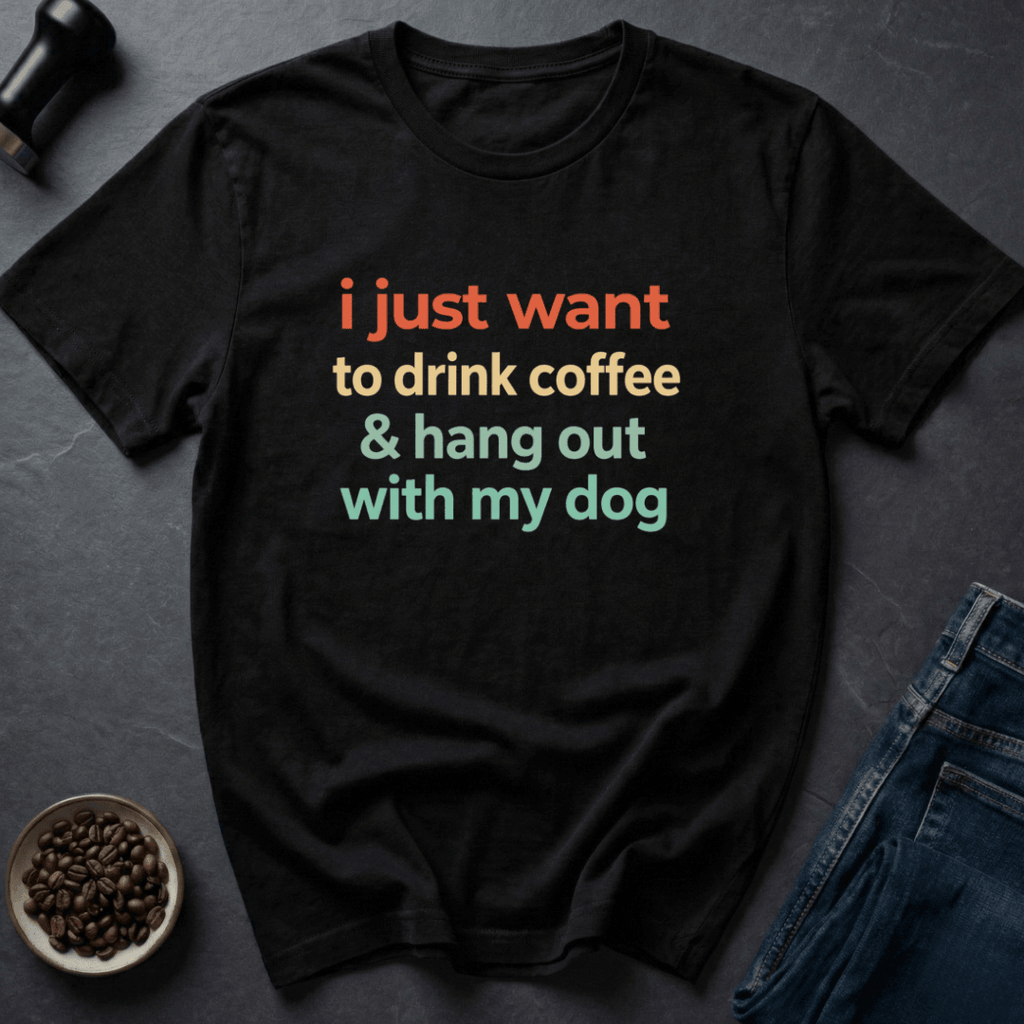 Coffee graphic Dog Coffee T-Shirt in Navy / S by Caffeine Dept
