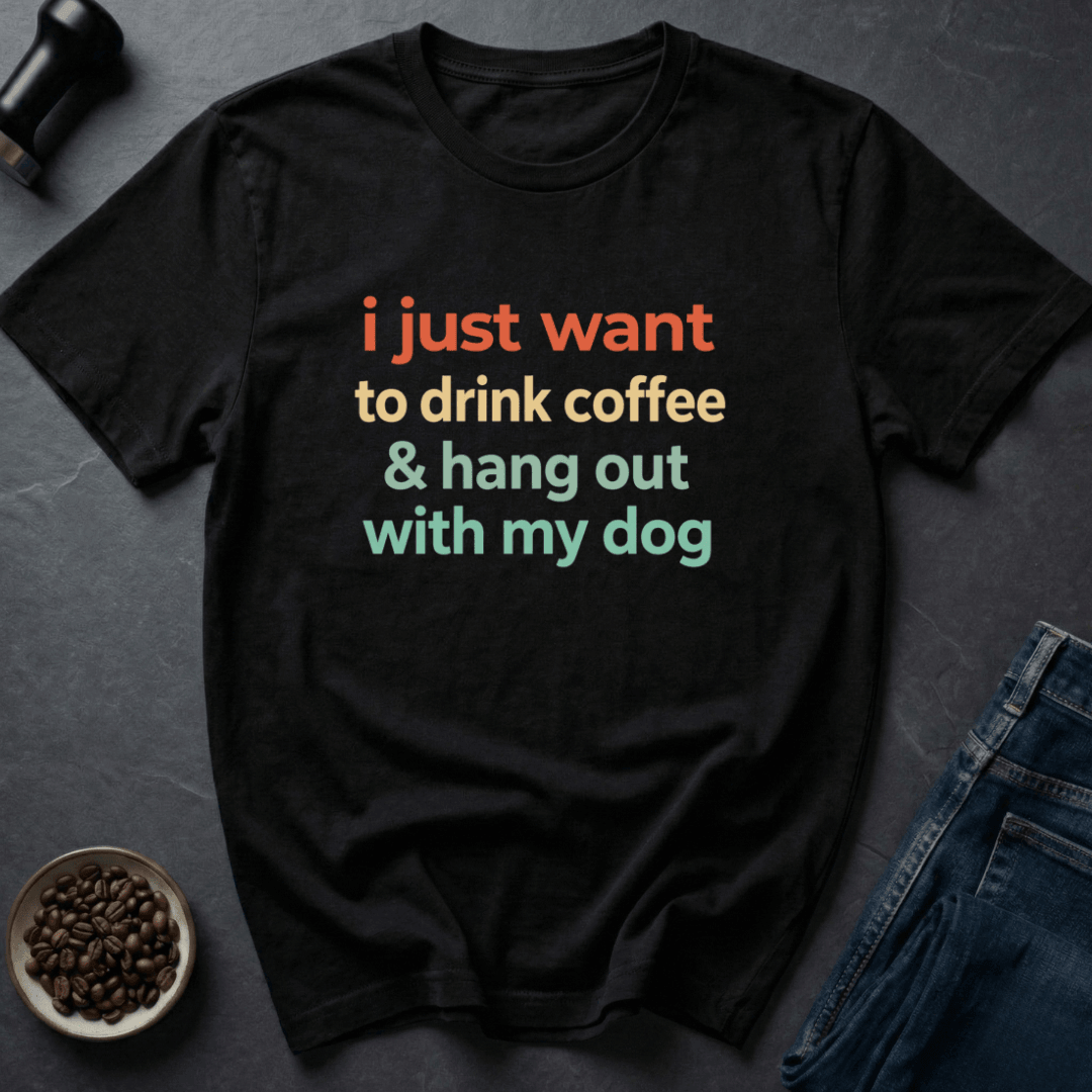 Coffee graphic Dog Coffee T-Shirt in Navy / S by Caffeine Dept