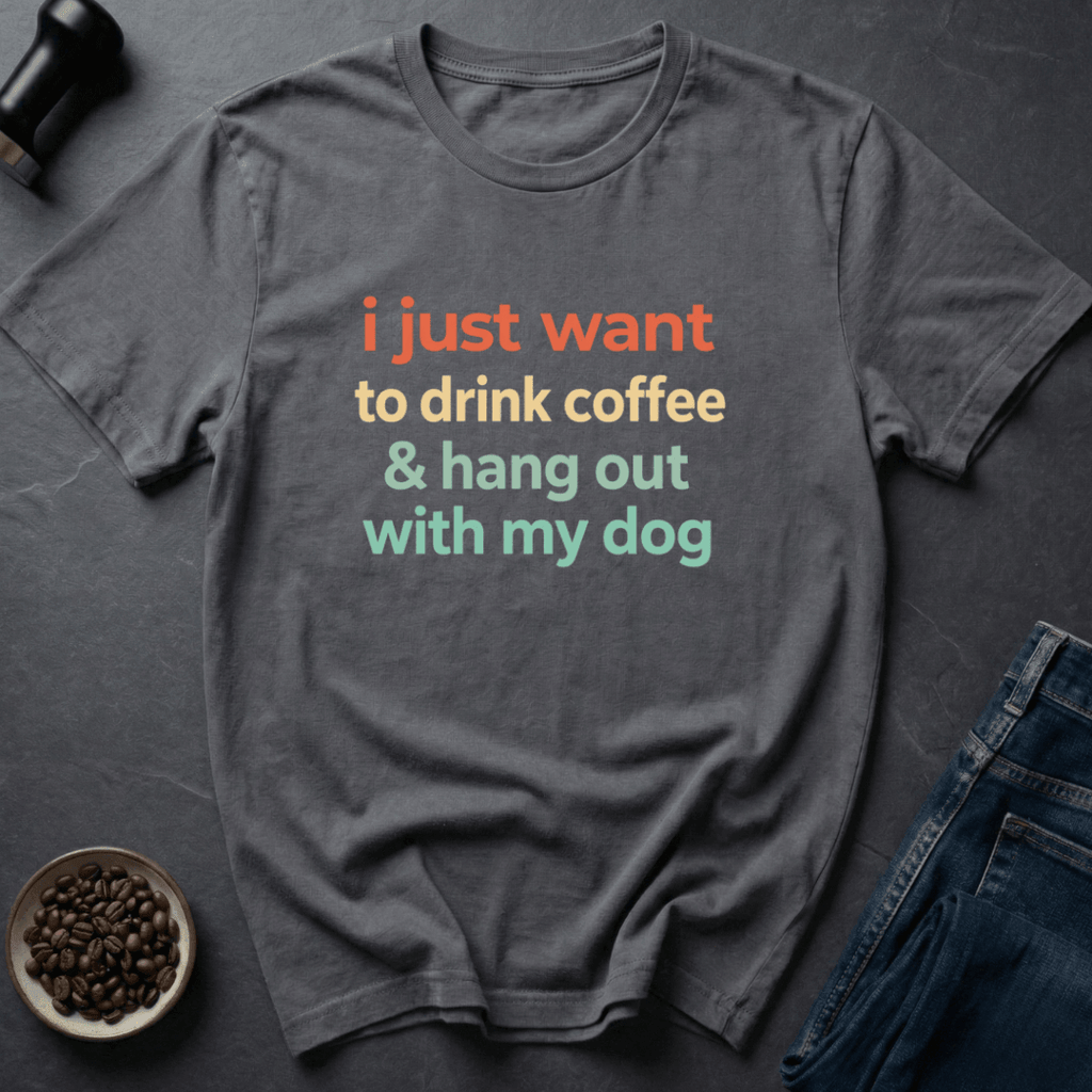 Coffee graphic Dog Coffee T-Shirt in Navy / S by Caffeine Dept