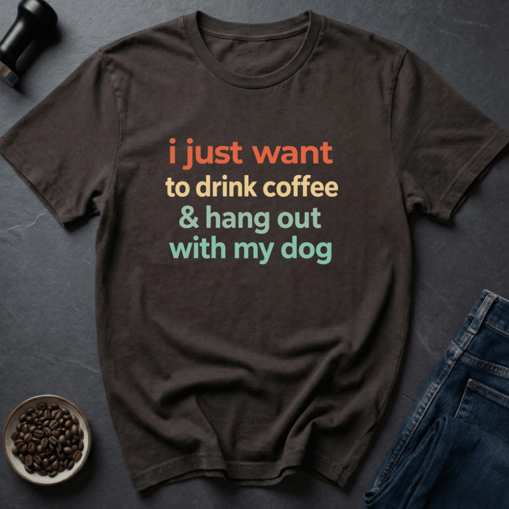 Coffee graphic Dog Coffee T-Shirt in Navy / S by Caffeine Dept