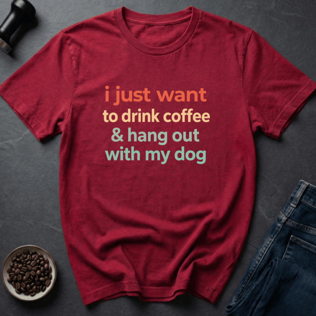 Coffee graphic Dog Coffee T-Shirt in Navy / S by Caffeine Dept
