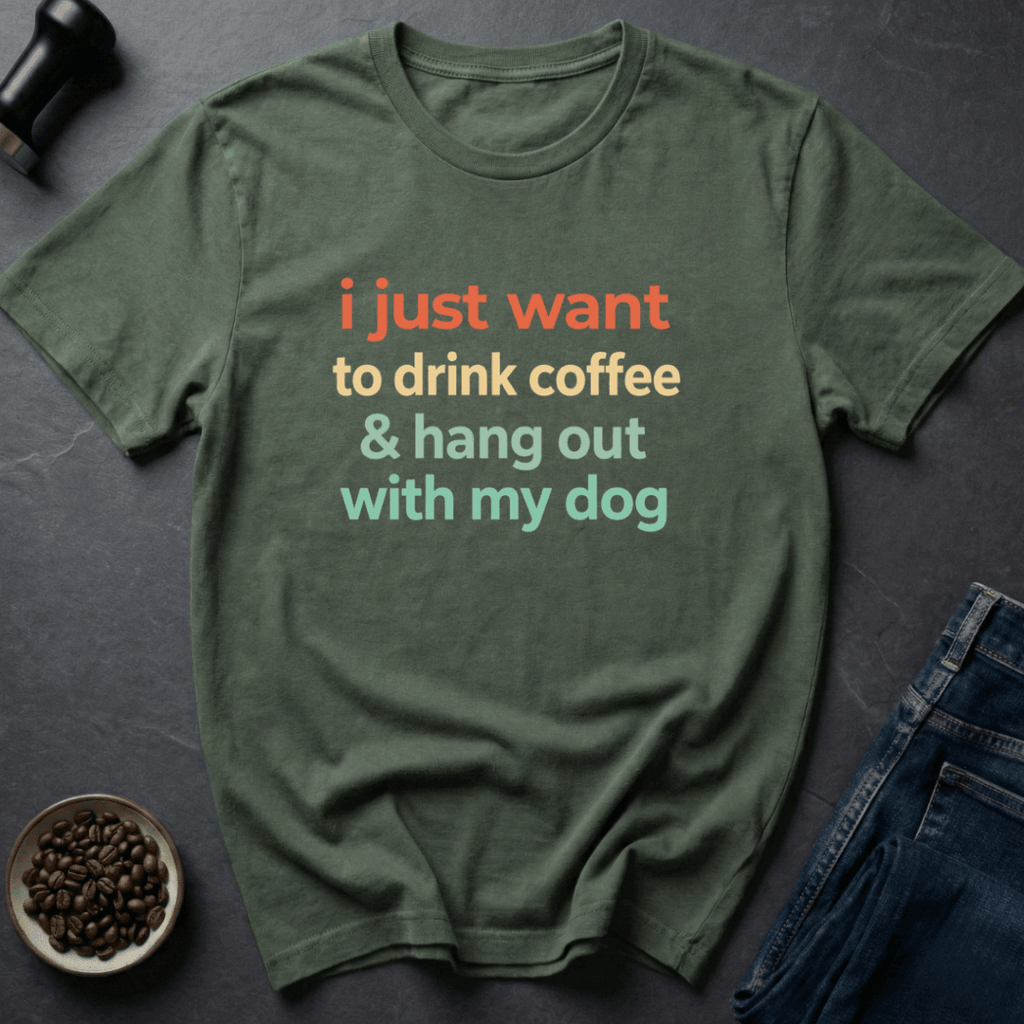Coffee graphic Dog Coffee T-Shirt in Navy / S by Caffeine Dept