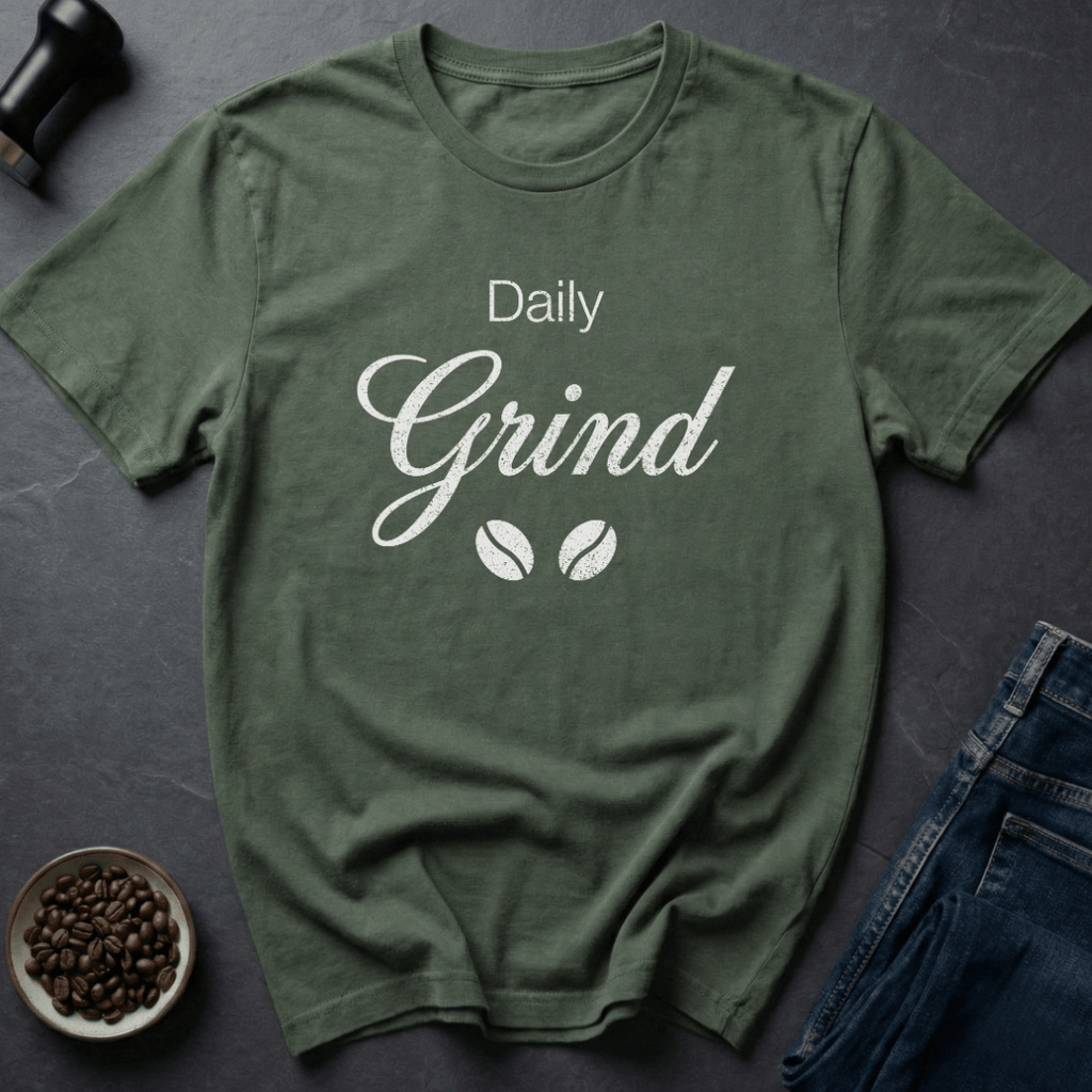 Coffee graphic Double Grind T-Shirt in Military Green / S by Caffeine Dept