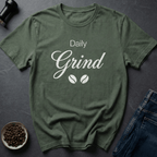 Coffee graphic Double Grind T-Shirt in Military Green / S by Caffeine Dept
