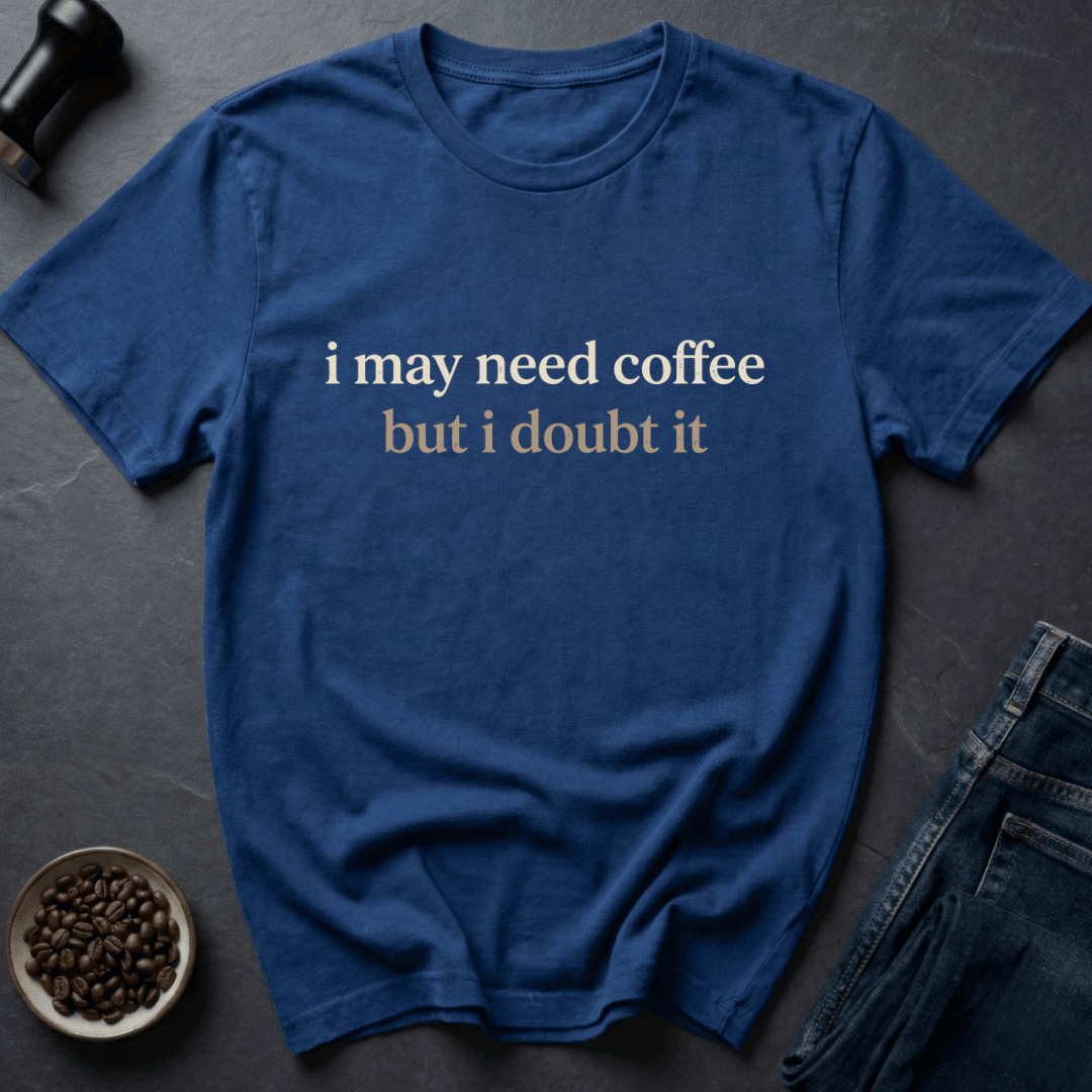 Coffee graphic Doubt It T-Shirt in Black / S by Caffeine Dept