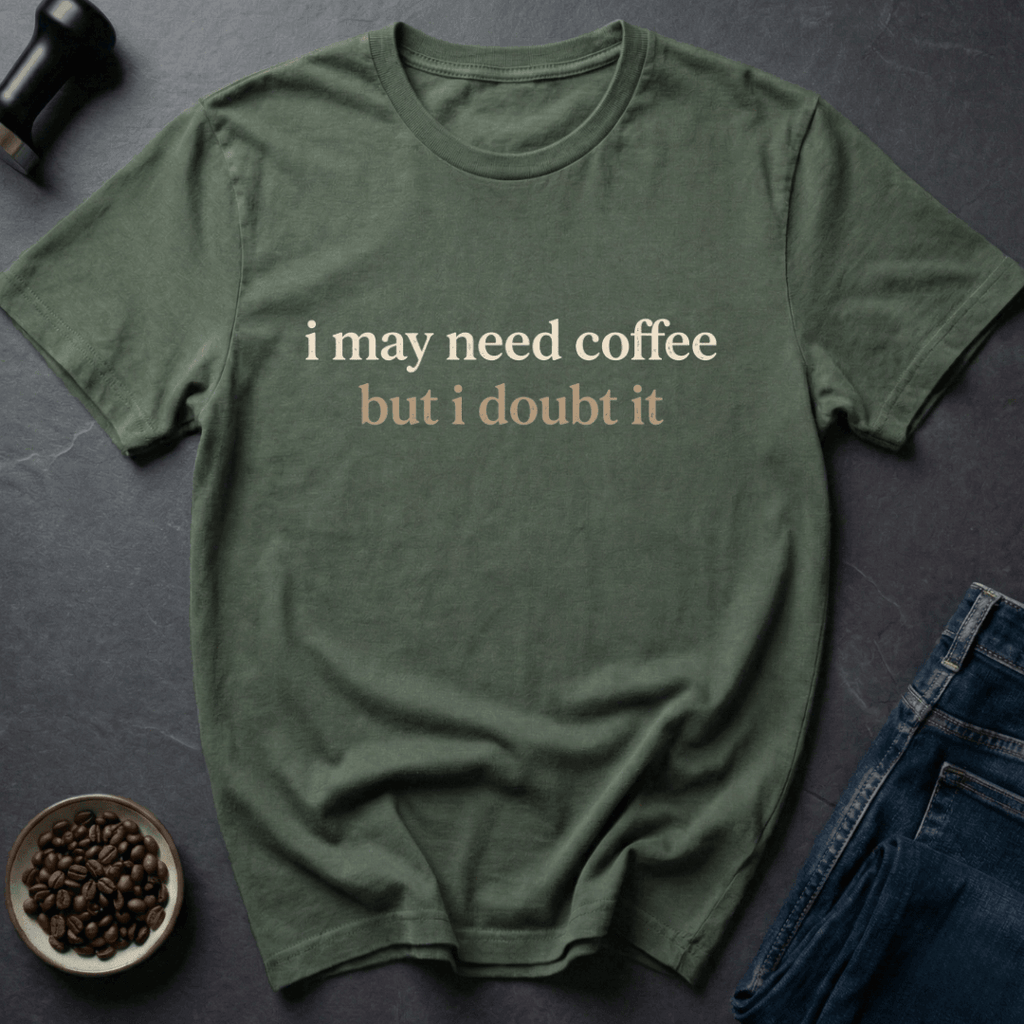 Coffee graphic Doubt It T-Shirt in Black / S by Caffeine Dept