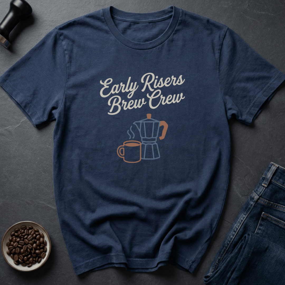 Coffee graphic Early Risers T-Shirt in Charcoal / S by Caffeine Dept