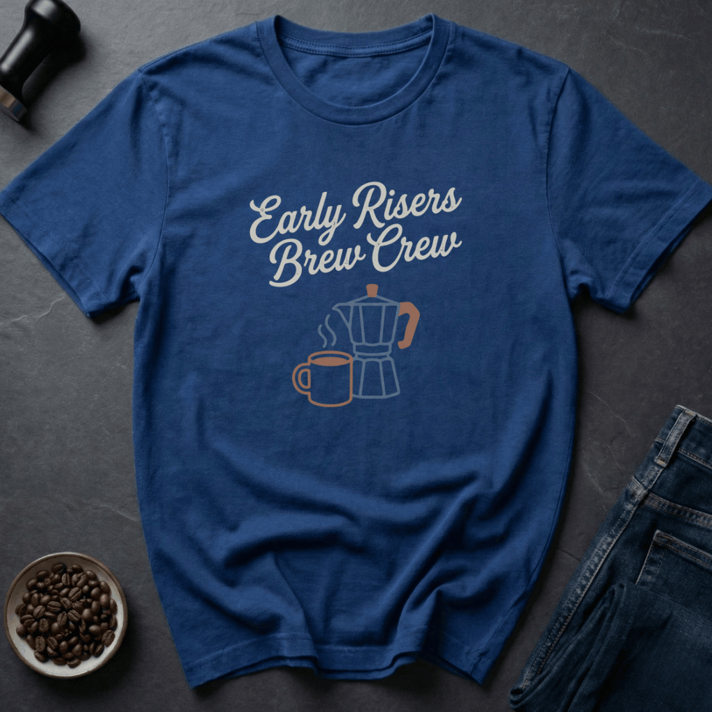 Coffee graphic Early Risers T-Shirt in Charcoal / S by Caffeine Dept
