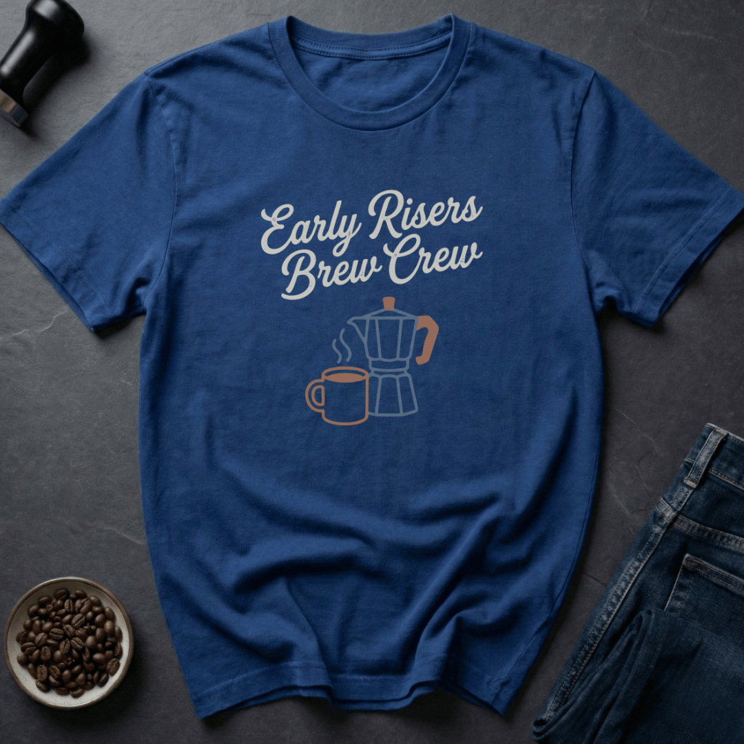 Coffee graphic Early Risers T-Shirt in Charcoal / S by Caffeine Dept