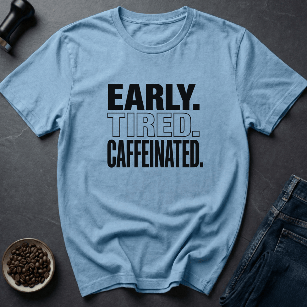 Coffee graphic Early Tired T-Shirt in Sand / S by Caffeine Dept