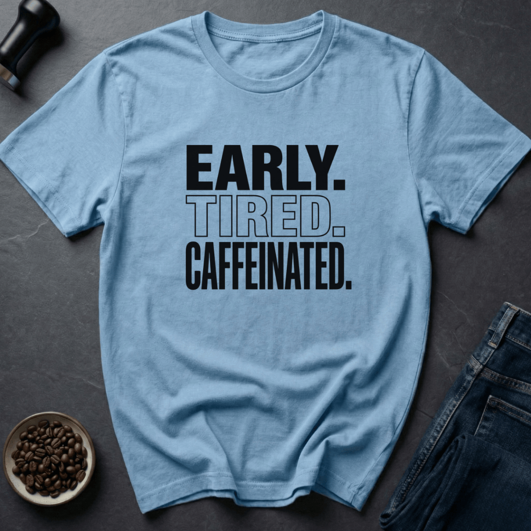 Coffee graphic Early Tired T-Shirt in Sand / S by Caffeine Dept