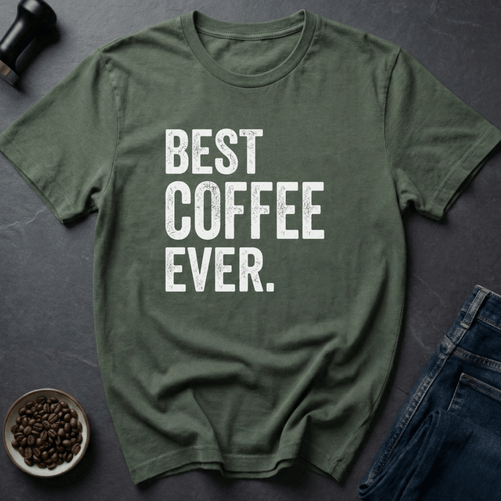 Coffee graphic Elite Beans T-Shirt in Military Green / S by Caffeine Dept