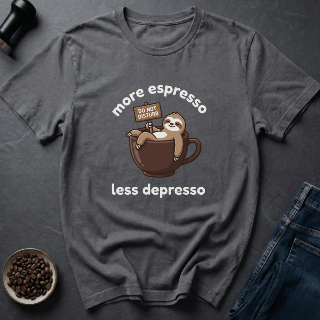 Coffee graphic Emotionally Espresso T-Shirt in Military Green / S by Caffeine Dept