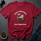 Coffee graphic Emotionally Espresso T-Shirt in Military Green / S by Caffeine Dept