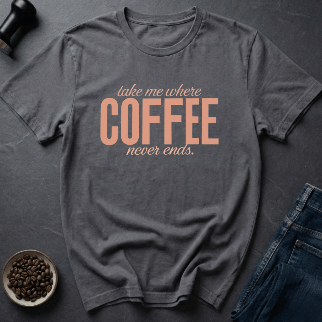 Coffee graphic Endless Coffee T-Shirt in Military Green / S by Caffeine Dept