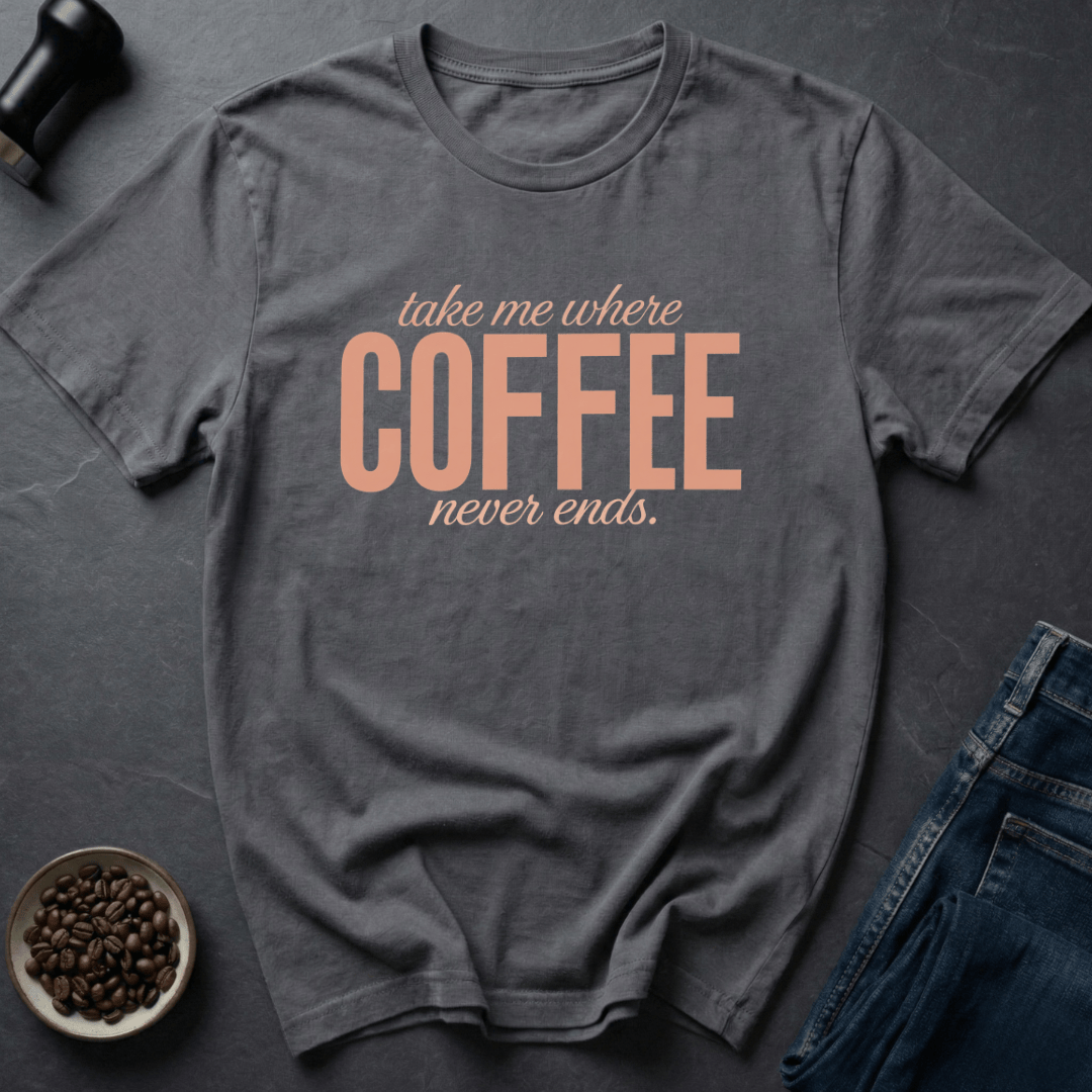 Coffee graphic Endless Coffee T-Shirt in Military Green / S by Caffeine Dept