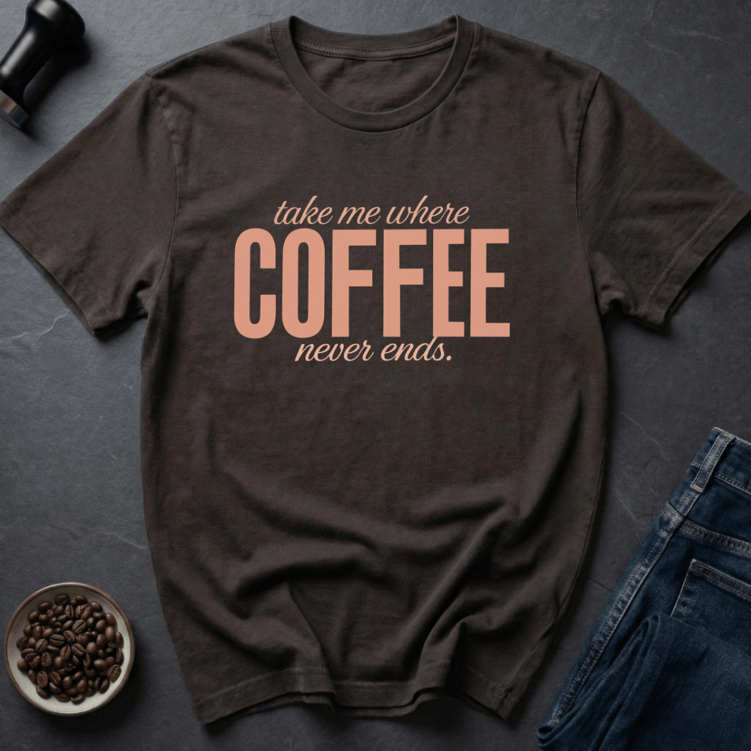 Coffee graphic Endless Coffee T-Shirt in Military Green / S by Caffeine Dept