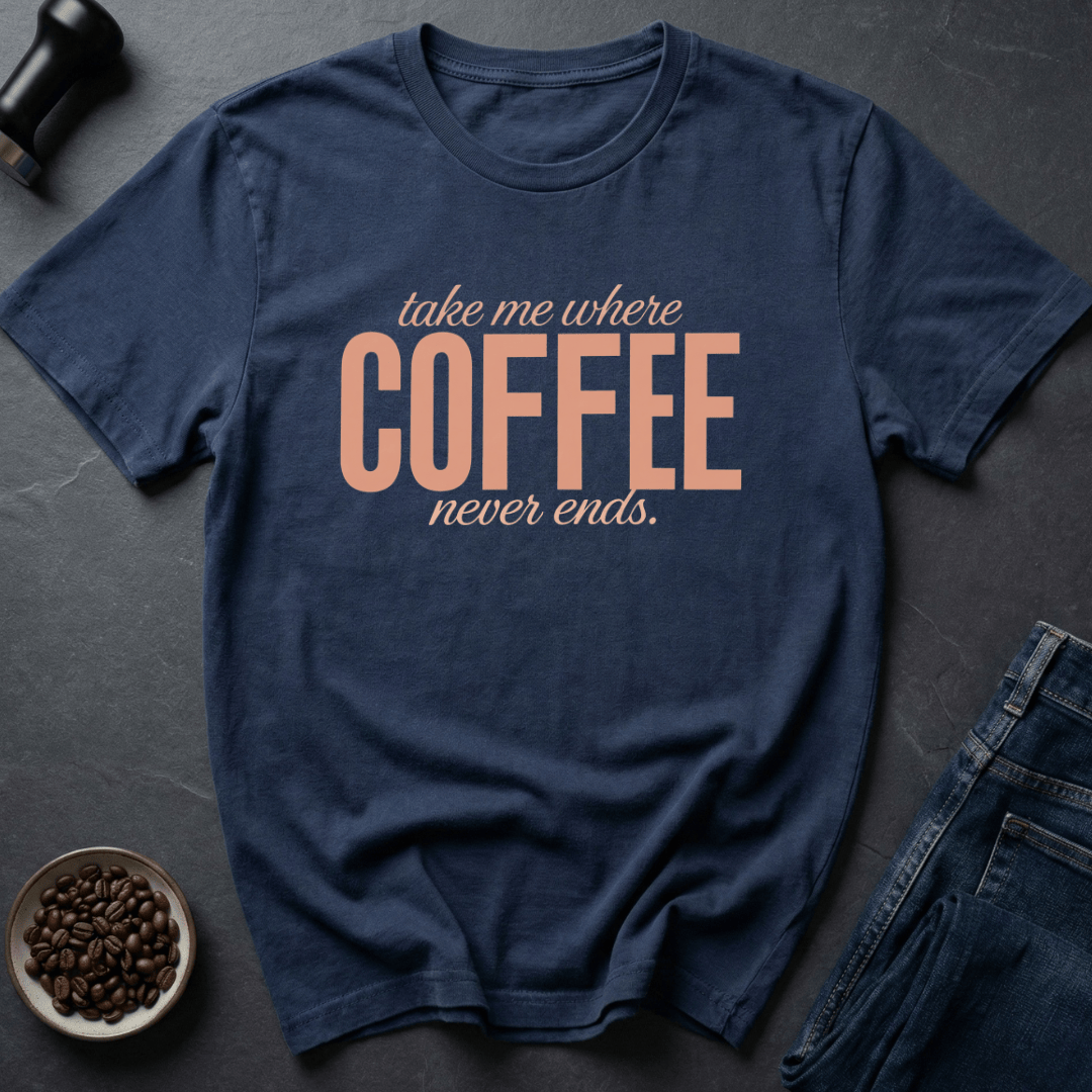 Coffee graphic Endless Coffee T-Shirt in Military Green / S by Caffeine Dept