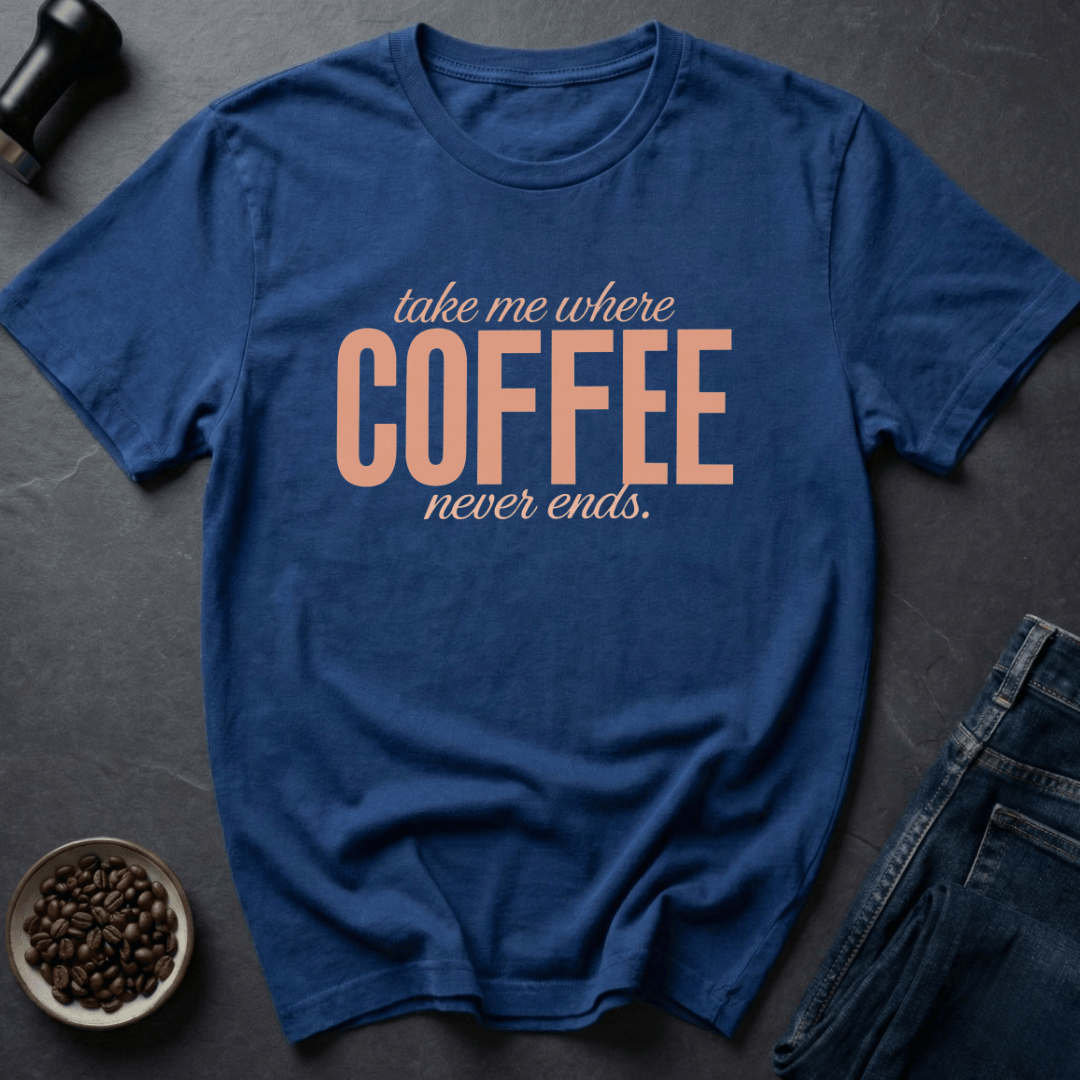 Coffee graphic Endless Coffee T-Shirt in Military Green / S by Caffeine Dept